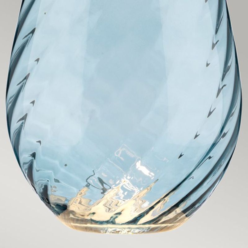Lena Blue - Bordlampe i glass m/skjerm