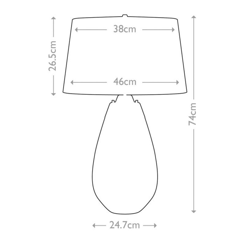 Lena Blue - Bordlampe i glass m/skjerm