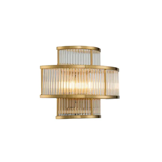 Hovedbilde Corona - Vegglampe i gullfarget metall og glass