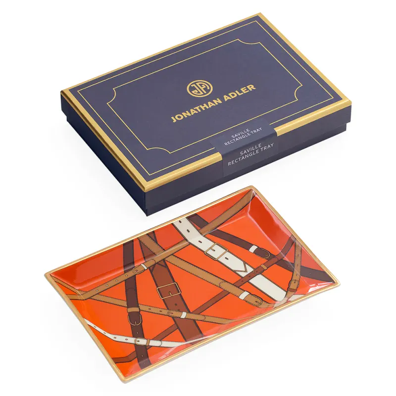 Jonathan Adler - Saville Rectangle Tray Orange