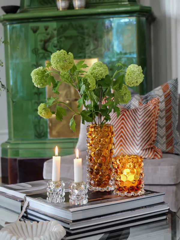 Vase Hurricane Boule - Amber