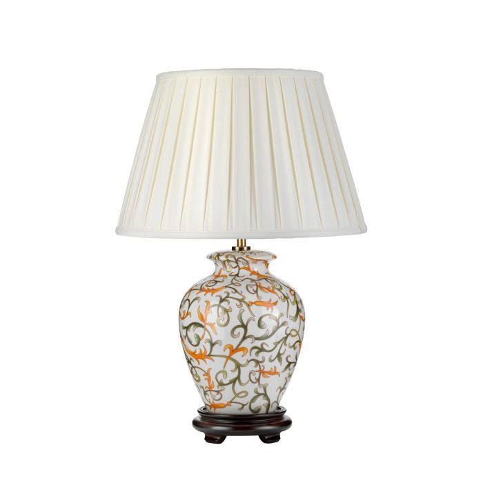 Soling keramikkbordlampe med plissert skjerm fra Elstead Lighting